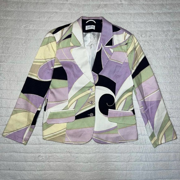 LUCIA Lavender Multi-Color Patterned Blazer - Picture 2 of 11